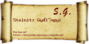 Steinitz Gyöngyi névjegykártya
