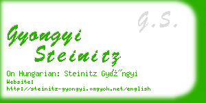 gyongyi steinitz business card